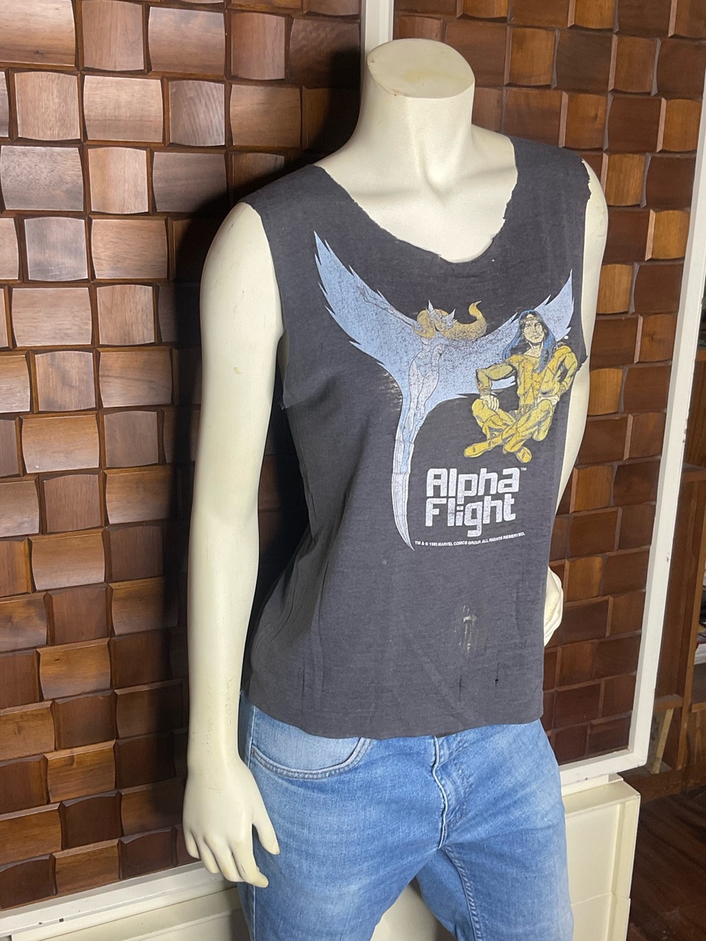 VTG 1985 Alpha Flight Single Stitch T-Shirt Adult Small Marvel Comics Super-Hero